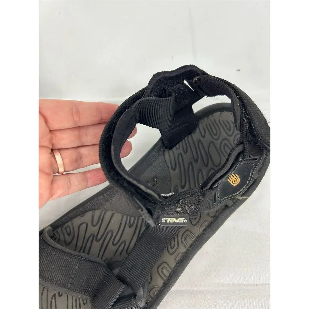 Teva Men's Black Adjustable Strap Sandals Size 10 Outdoor Casual Fair Condition